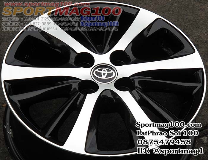ล้อแม็ก ล้อแม็กป้ายแดง Yaris ATIV Modify 4รู100 ดำหน้าเงา 5.5-15นิ้ว