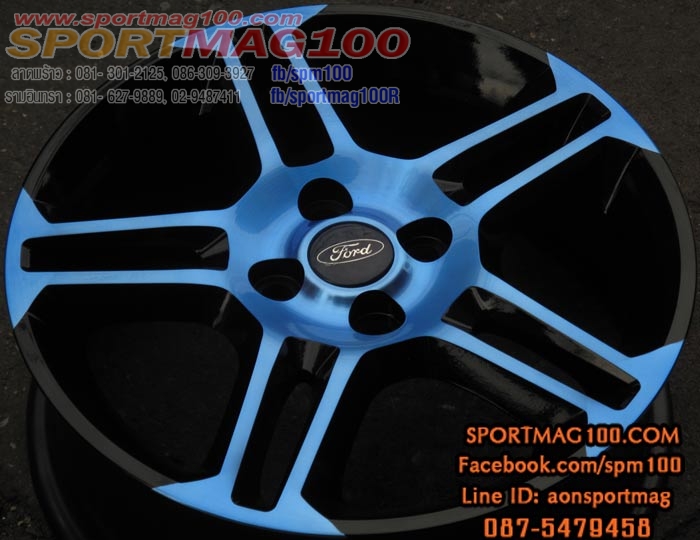 ล้อแม็ก แม็กซ์มือง Ford Fiesta Modify 4รู100 ดำน้ำเงินแก้วไร้ขอบ 16นิ้ว(ลาดพร้าว)