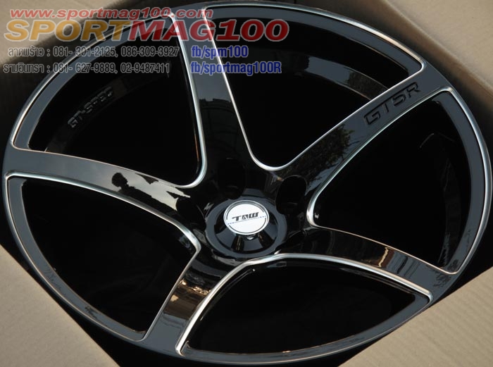 ล้อแม็ก แม็กซ์ใหม่เรซ GT-5R 5รู114 F9.5 R10 ดำคลิบเงิน 18นิ้ว